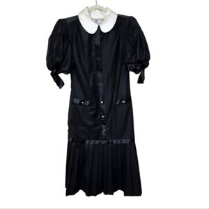 MANFRED SCHNEIDER COLLECTION Vintage 50s Black Sheath Dress Size Small